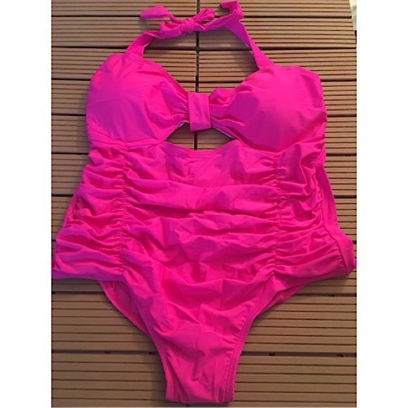 Pink One-piece Bathing suit Plus Size XL - 4XL - Picture 2 of 3
